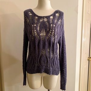 NWT American Eagle Crochet Grey Sweater size Small